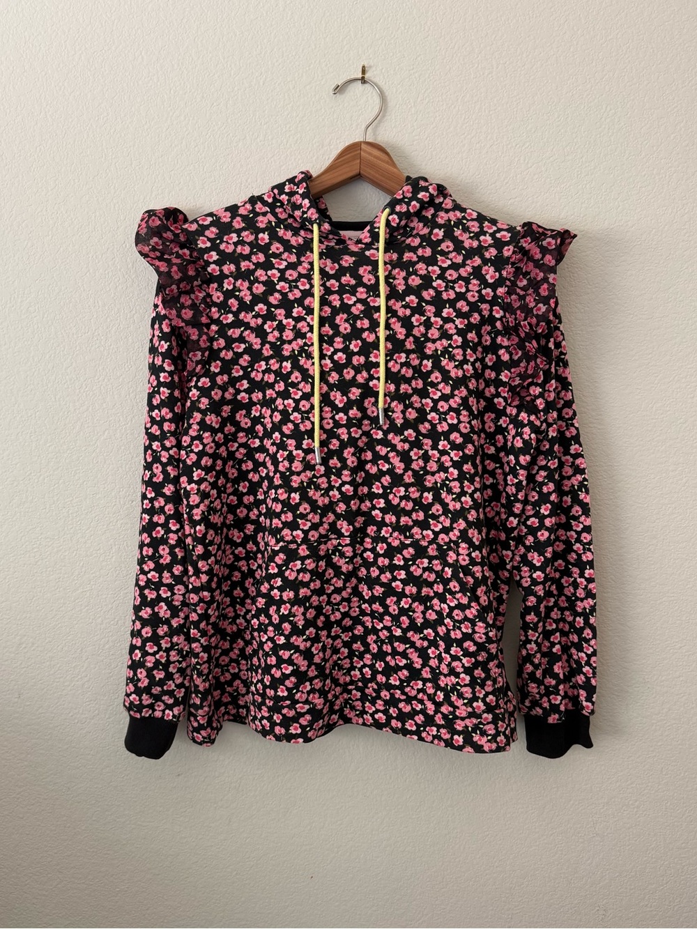 Sandy Liang x Target Ditsy Floral Ruffle Shoulder Hoodie Sweatshirt